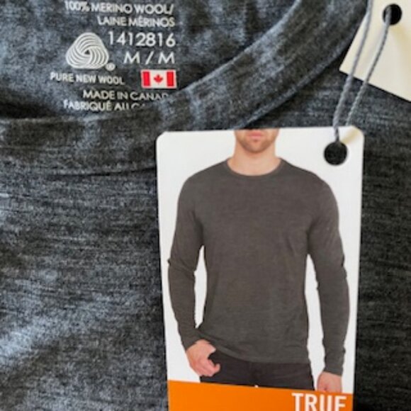 NWT True North 100% Marino Wool Long Sleeve T Shirt Men's M - Picture 3 of 9